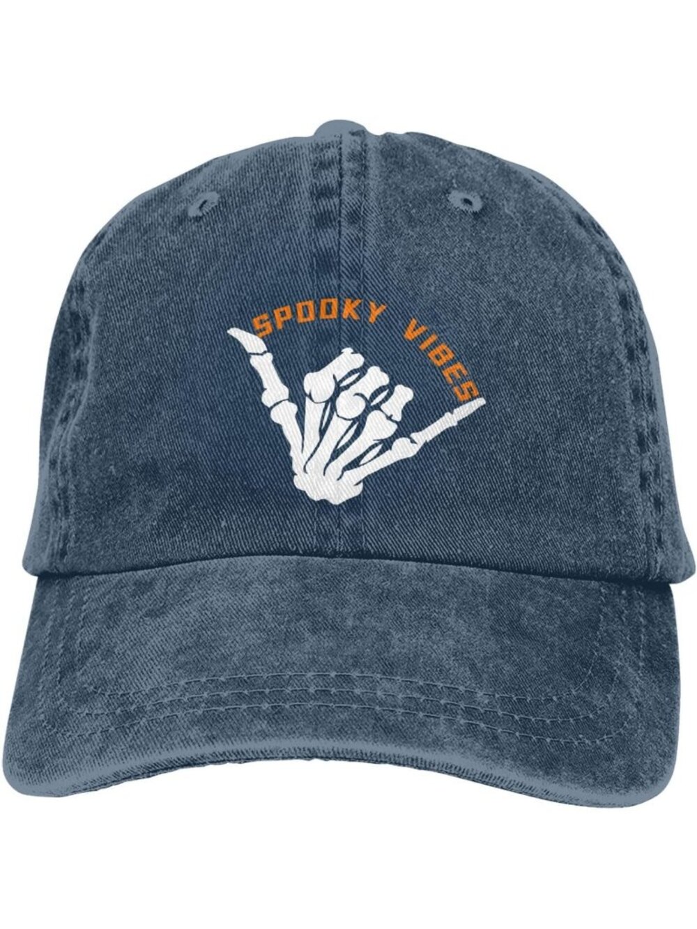 Unisax Nevy Blue Funny Adjustable Skeleton Hand Vintage Baseball Spooky Vibe Cap